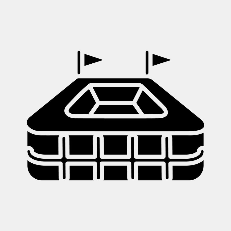 Icon stadium. Football and soccer elements. Icon in glyph style. vector
