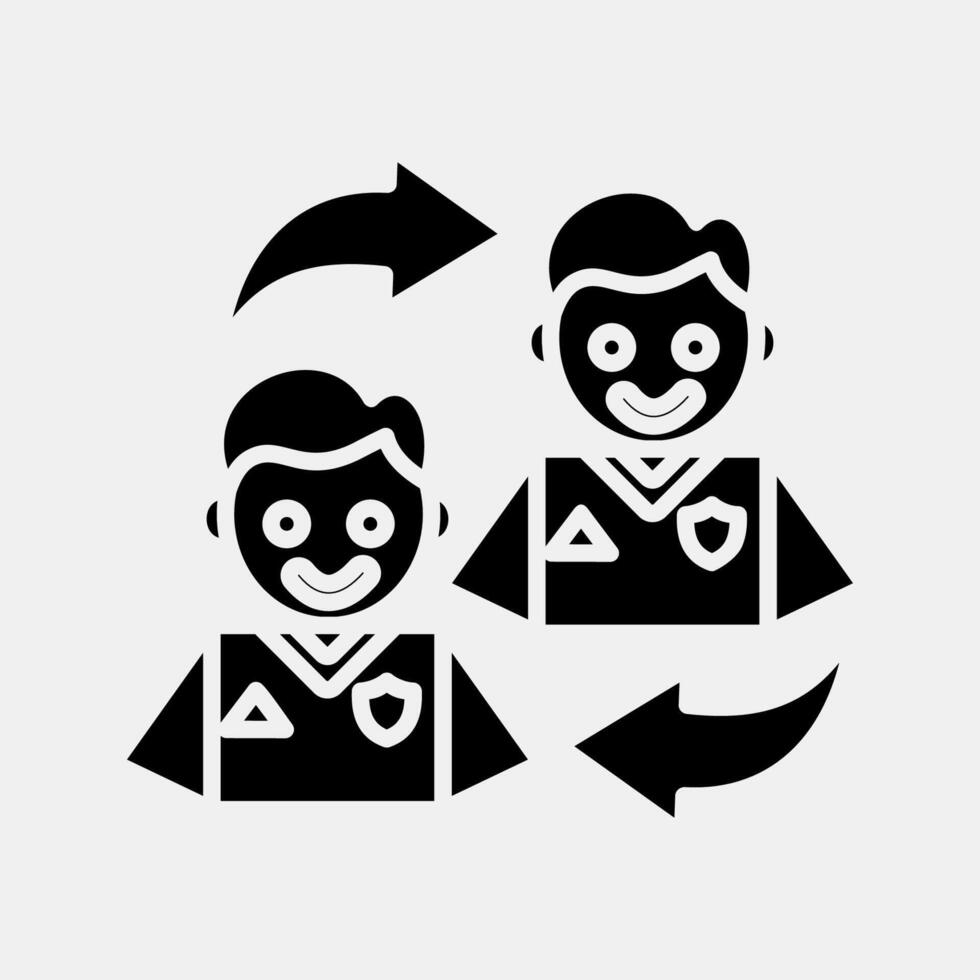 Icon subtitution. Football and soccer elements. Icon in glyph style. vector