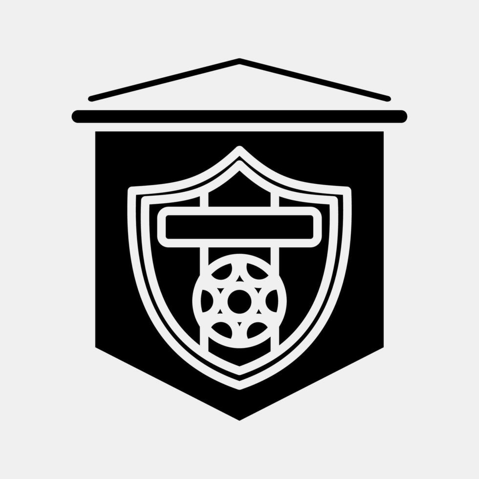 Icon flag. Football and soccer elements. Icon in glyph style. vector