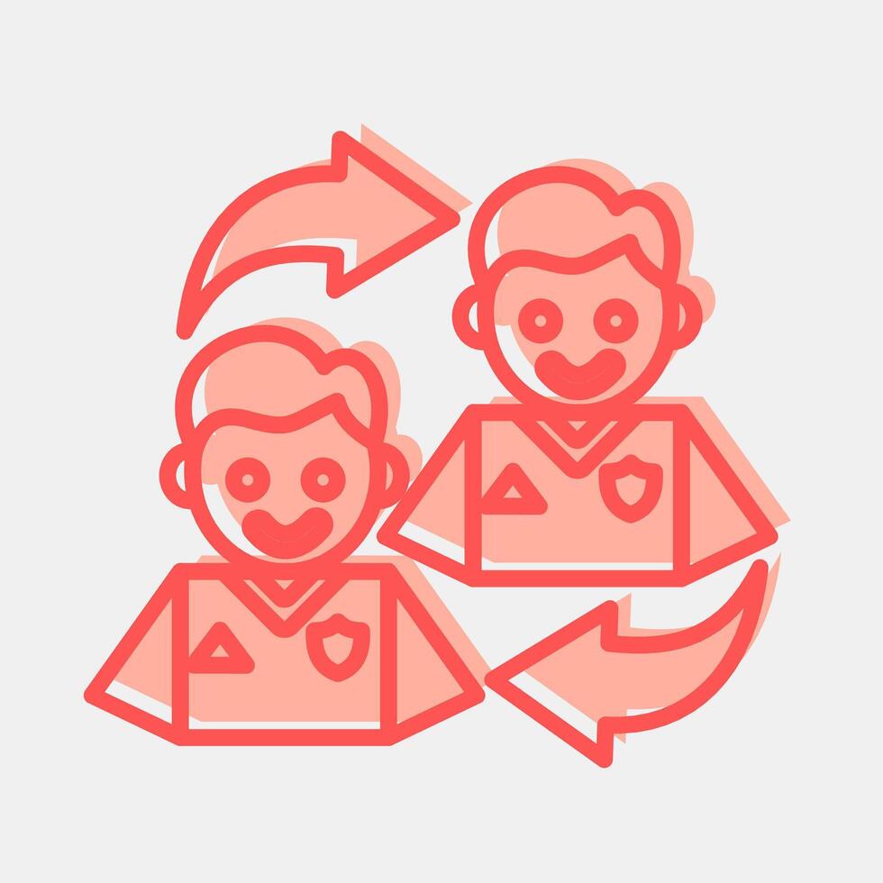 Icon subtitution. Football and soccer elements. Icon in two tone style. vector