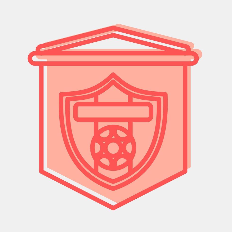 Icon flag. Football and soccer elements. Icon in two tone style. vector