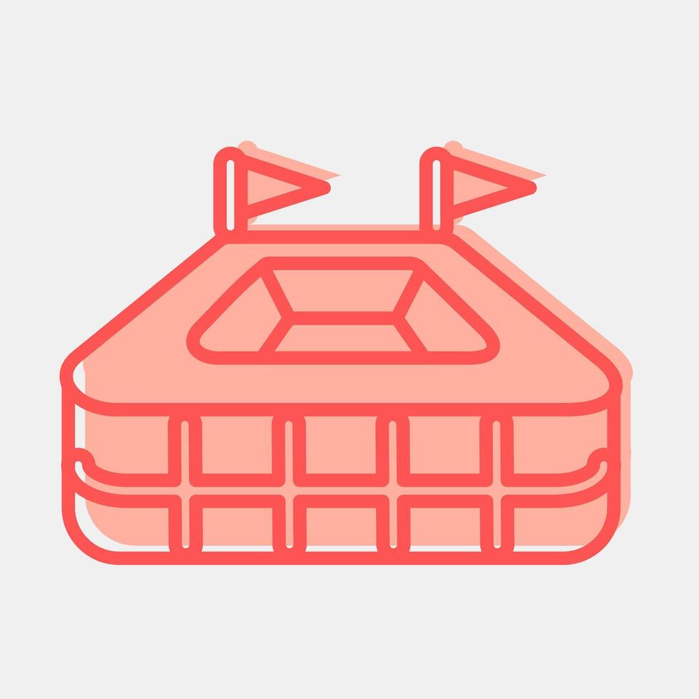 Icon stadium. Football and soccer elements. Icon in two tone style. vector