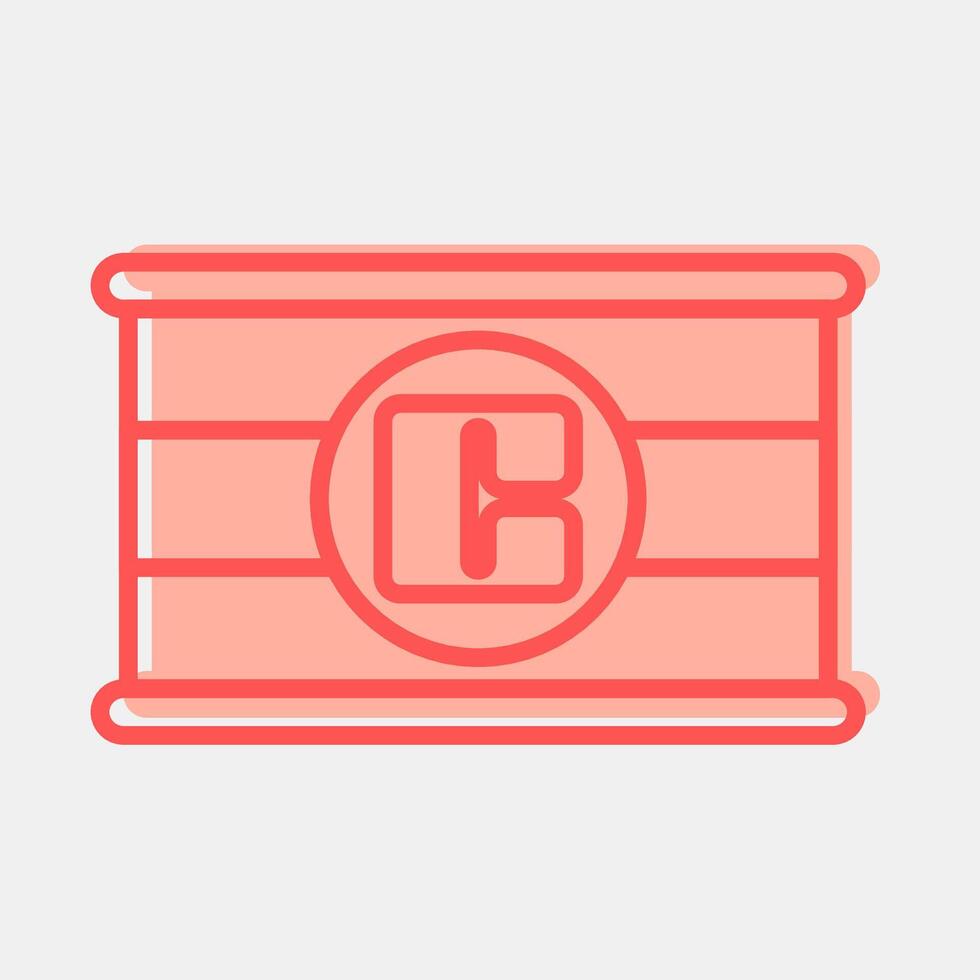 Icon captain armband. Football and soccer elements. Icon in two tone style. vector