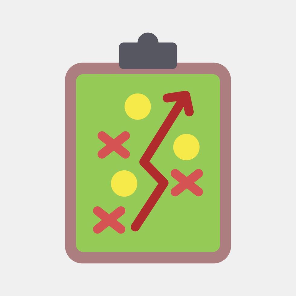 Icon strategy. Football and soccer elements. Icon in flat style. vector