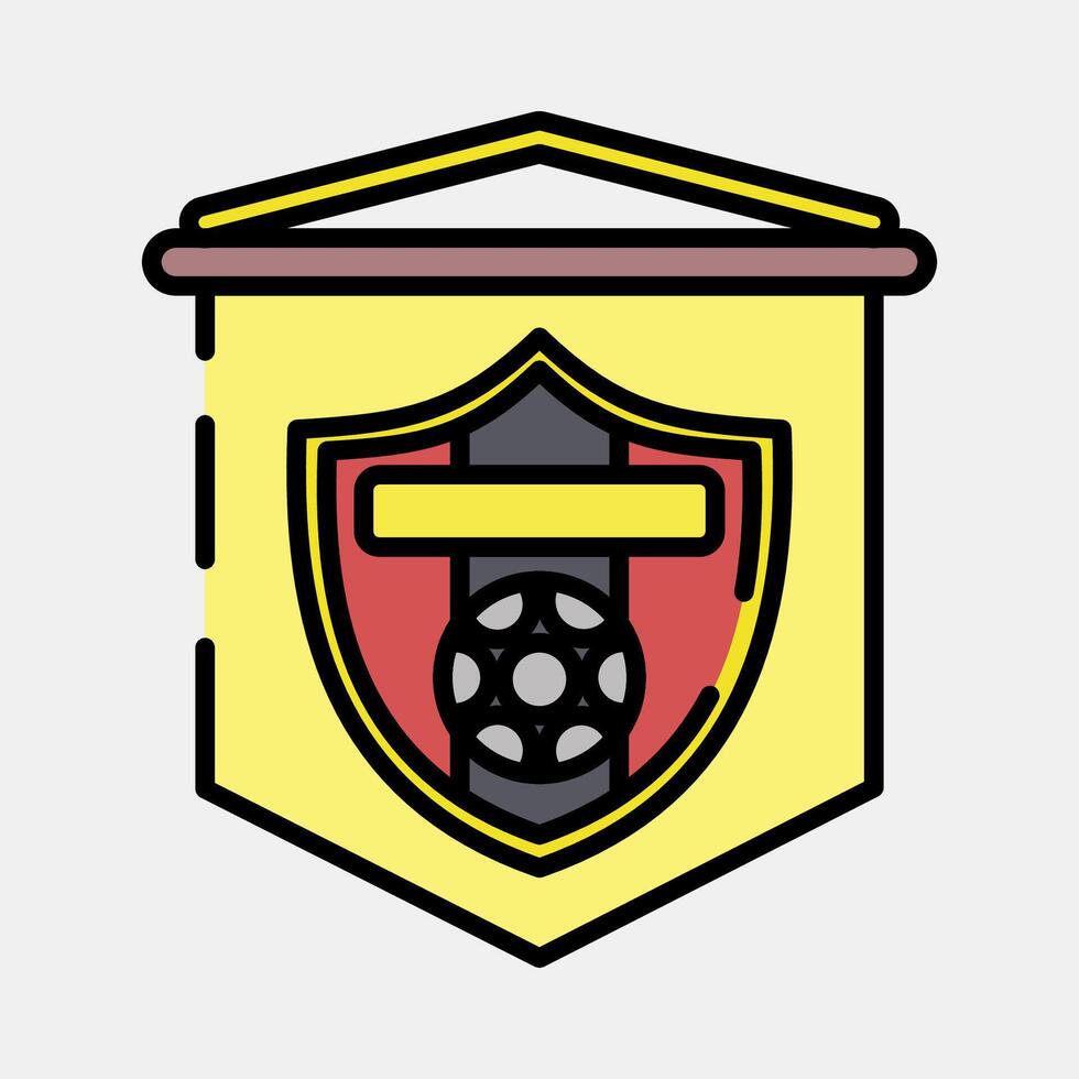 Icon flag. Football and soccer elements. Icon in filled line style. vector
