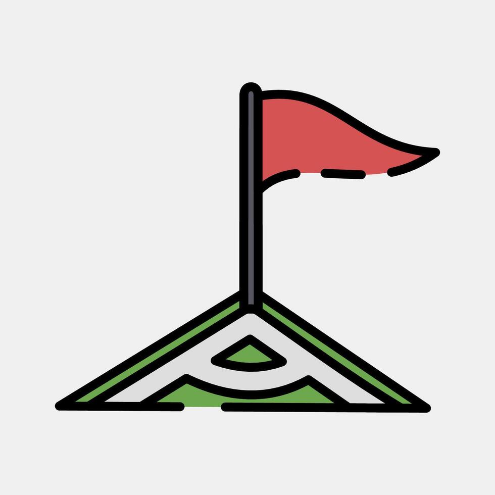 Icon corner. Football and soccer elements. Icon in filled line style. vector