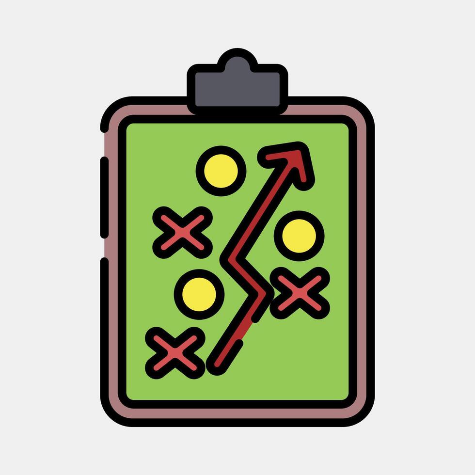 Icon strategy. Football and soccer elements. Icon in filled line style. vector