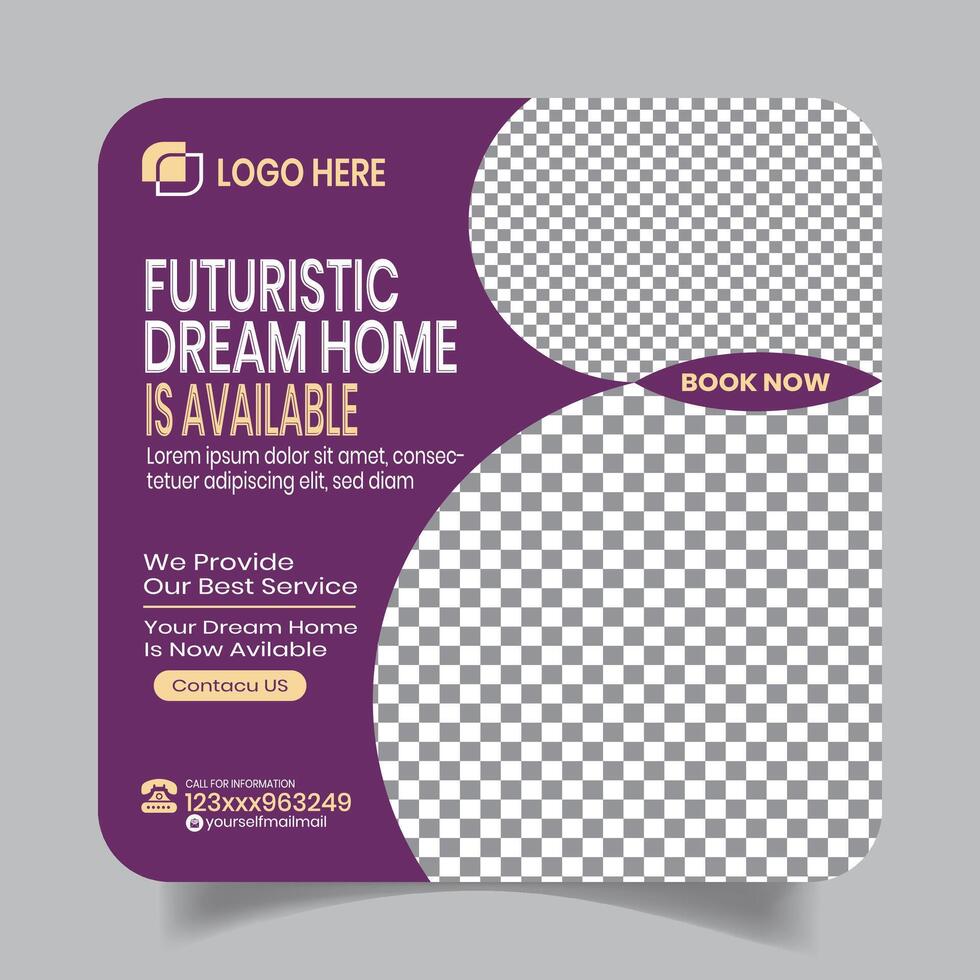 Home Sale Advertisement Social Media Post Design Banner or Web Template vector