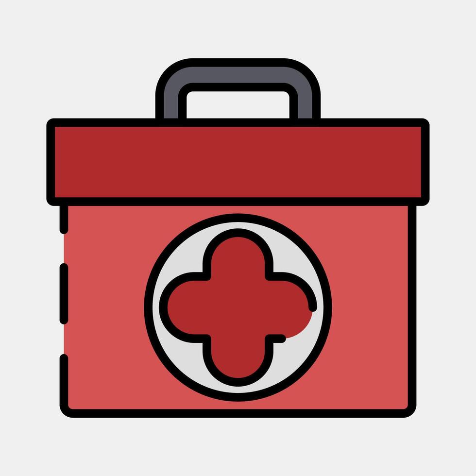 Icon first aid. Football and soccer elements. Icon in filled line style. vector
