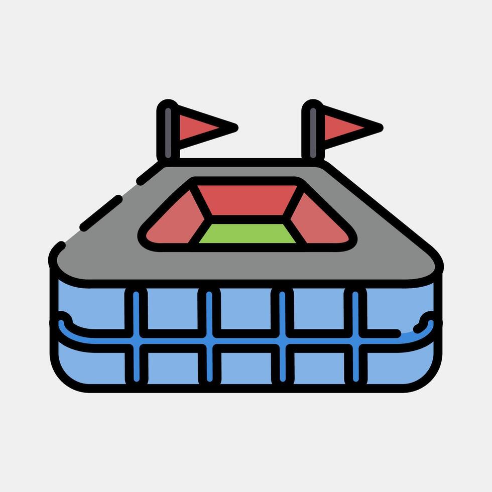 Icon stadium. Football and soccer elements. Icon in filled line style. vector