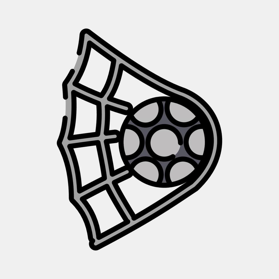 Icon goal. Football and soccer elements. Icon in filled line style. vector