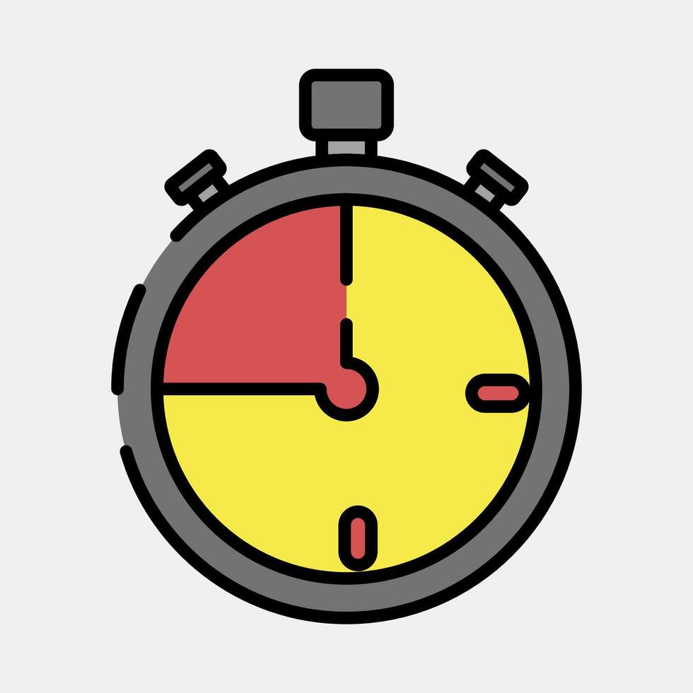 Icon stopwatch. Football and soccer elements. Icon in filled line style. vector