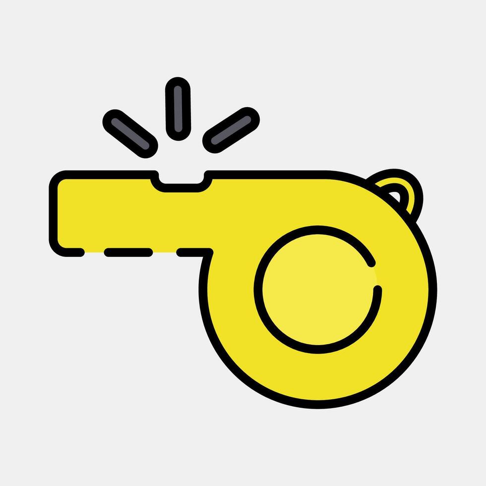Icon whistle. Football and soccer elements. Icon in filled line style. vector