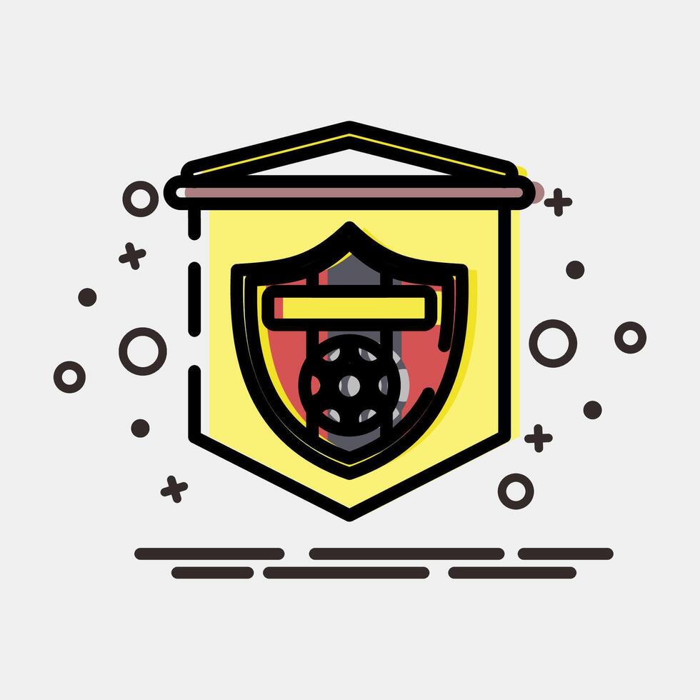 Icon flag. Football and soccer elements. Icon in MBE style. vector