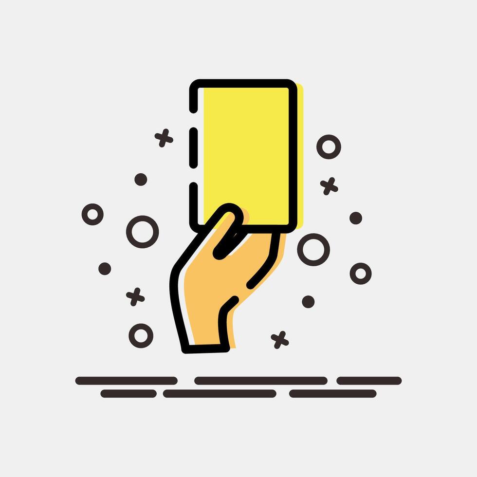 Icon yellow card. Football and soccer elements. Icon in MBE style. vector