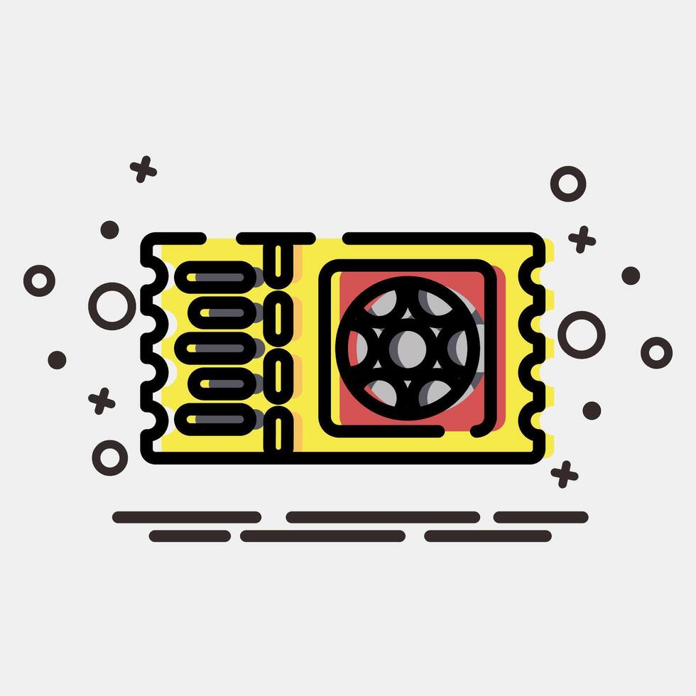 Icon ticket. Football and soccer elements. Icon in MBE style. vector