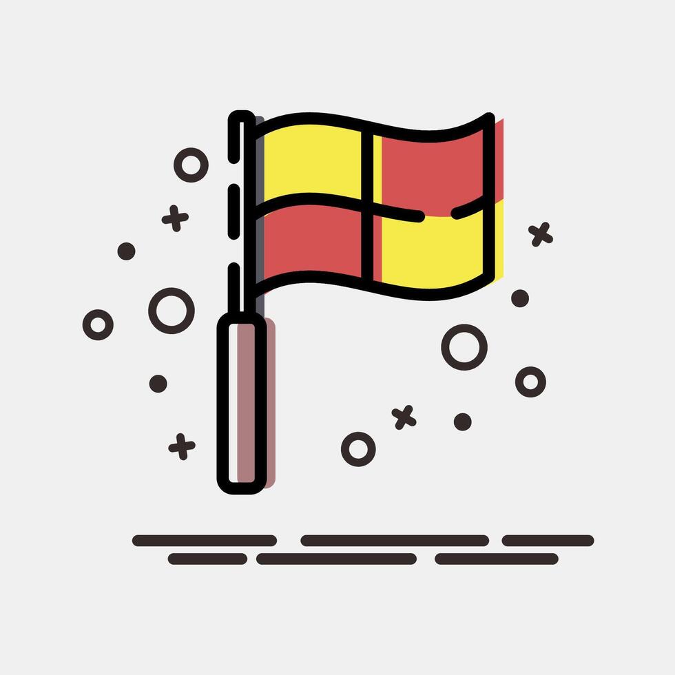 Icon linesman flag. Football and soccer elements. Icon in MBE style. vector