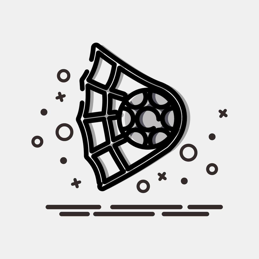 Icon goal. Football and soccer elements. Icon in MBE style. vector