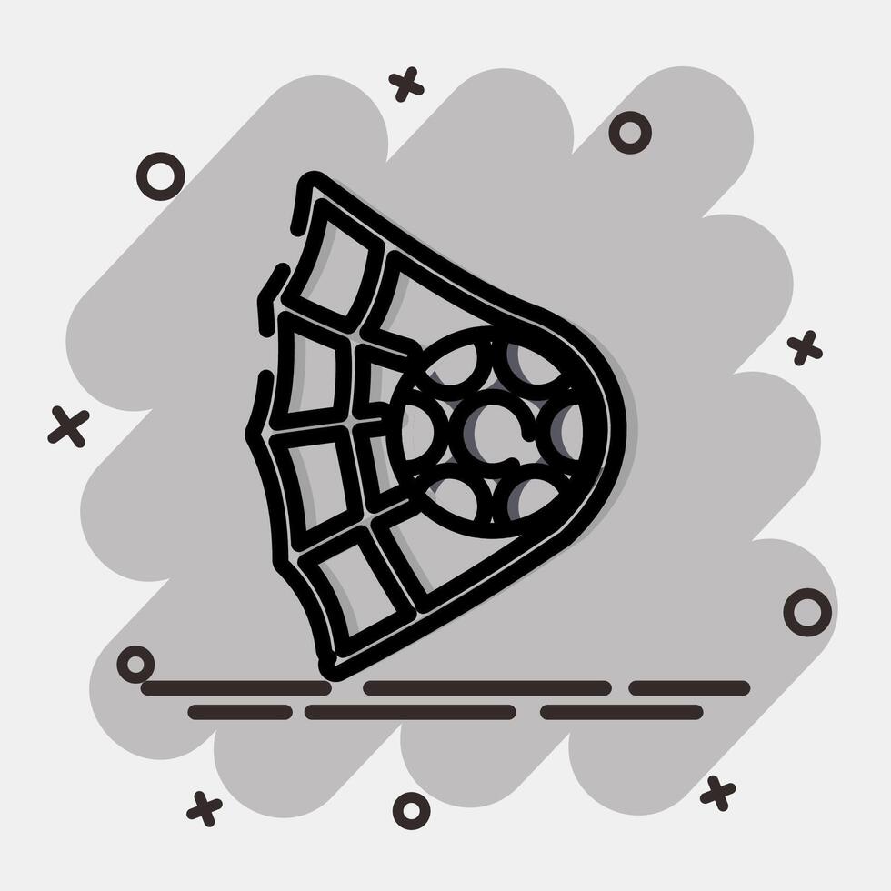 Icon goal. Football and soccer elements. Icon in comic style. vector