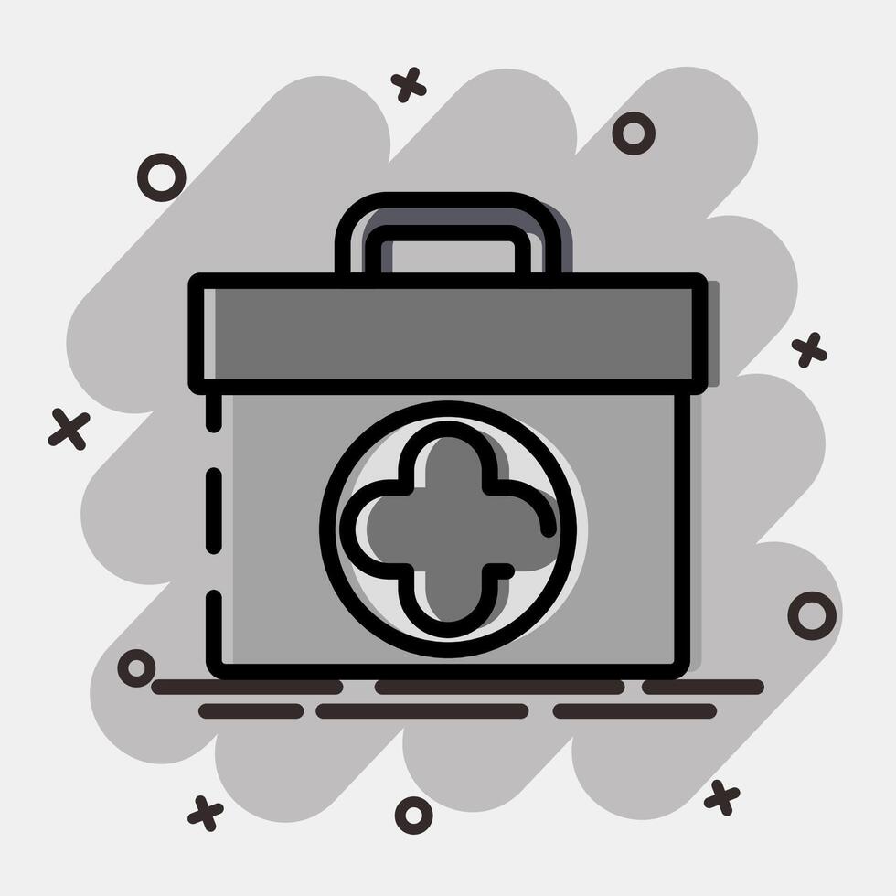 Icon first aid. Football and soccer elements. Icon in comic style. vector