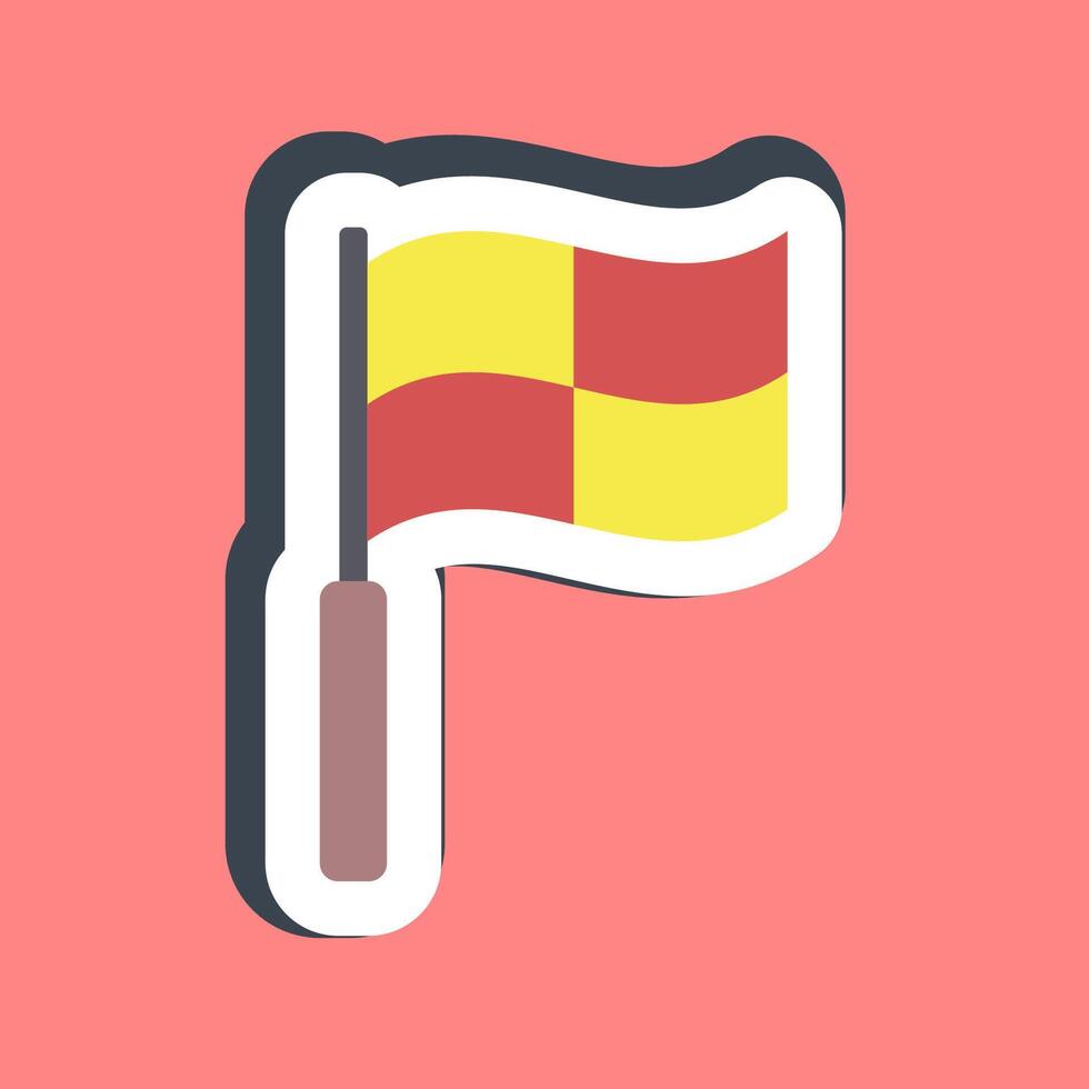 Sticker linesman flag. Football and soccer elements. vector