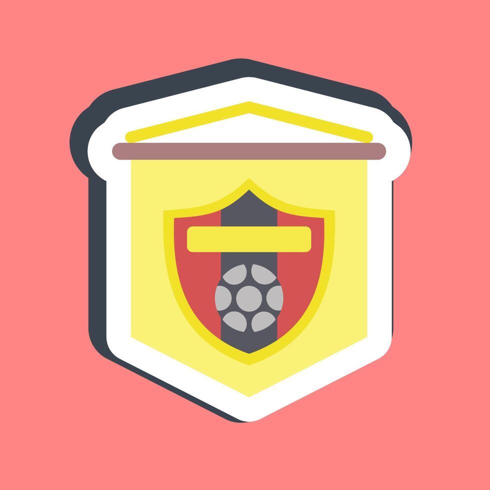 Sticker flag. Football and soccer elements. vector