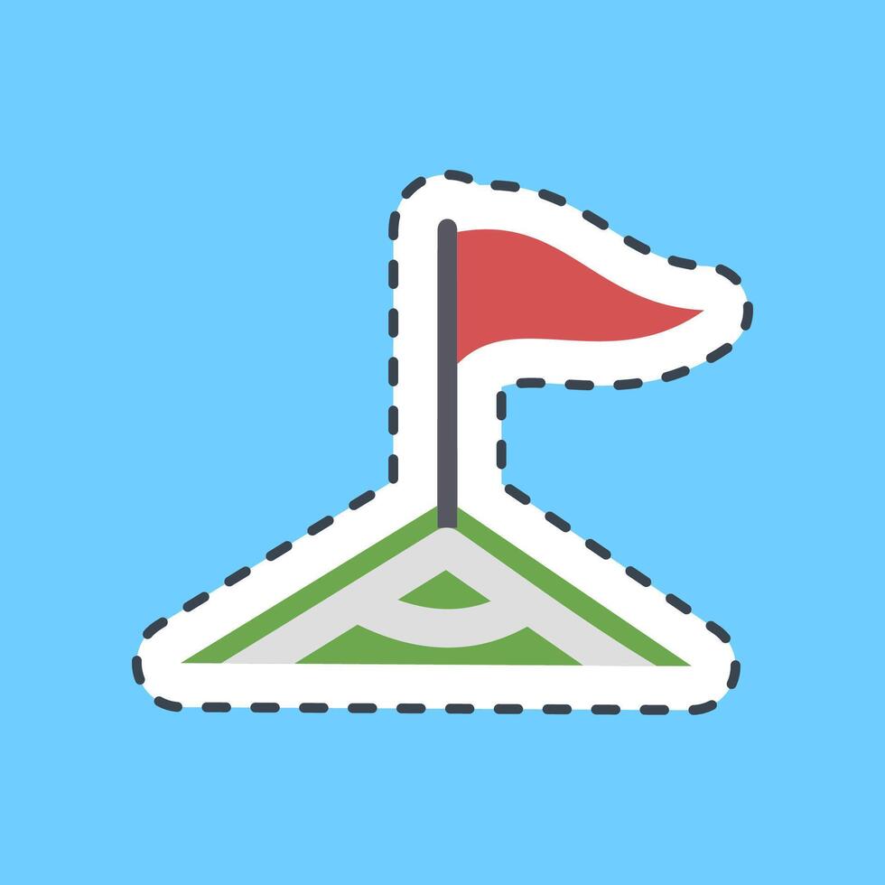 Cutting line sticker corner. Football and soccer elements. vector