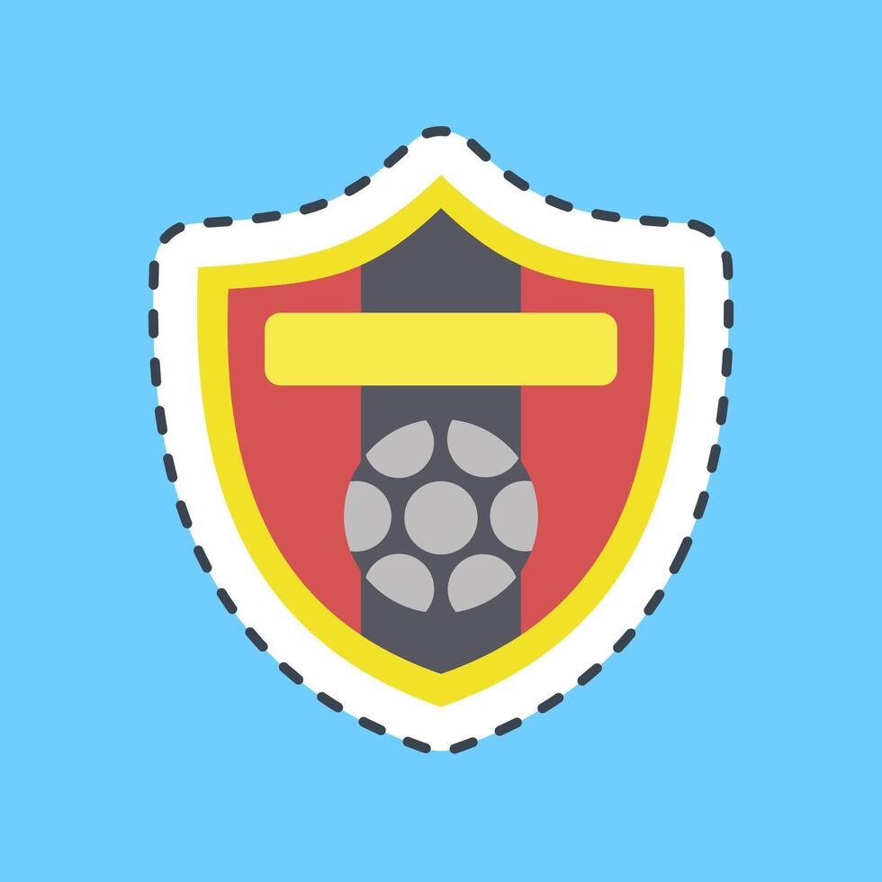 Cutting line sticker team. Football and soccer elements. vector