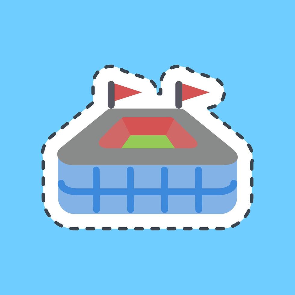Cutting line sticker stadium. Football and soccer elements. vector