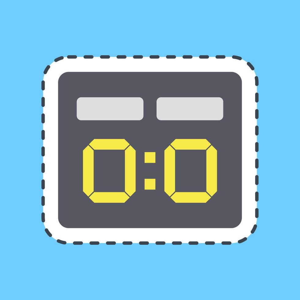 Cutting line sticker score board. Football and soccer elements. vector