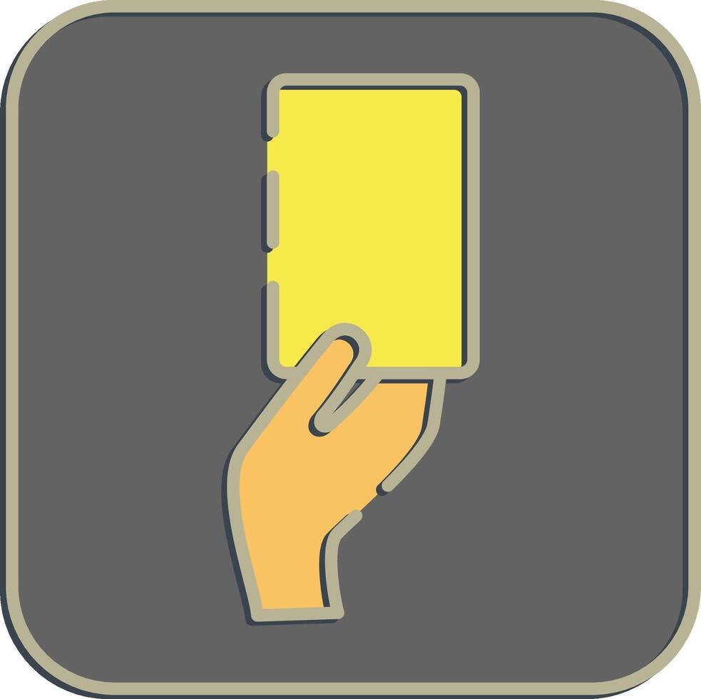 Icon yellow card. Football and soccer elements. Icon in embossed style. vector