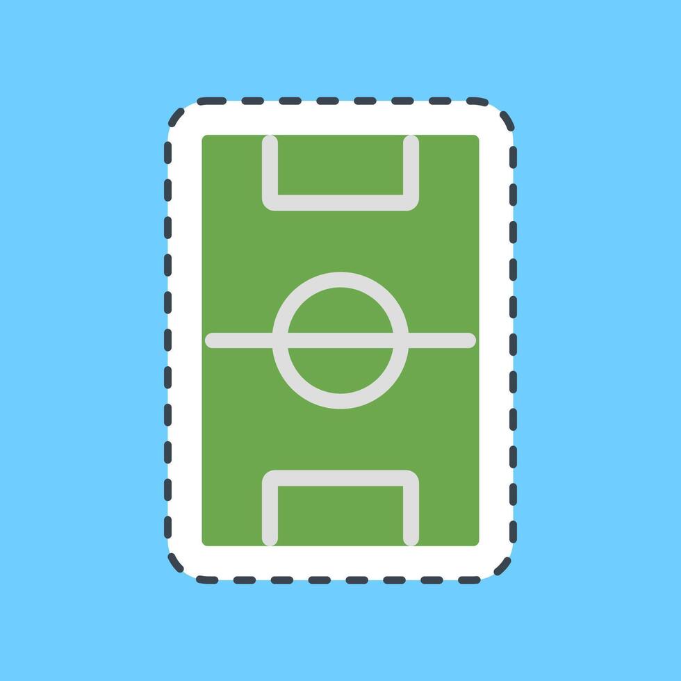 Cutting line sticker field. Football and soccer elements. vector