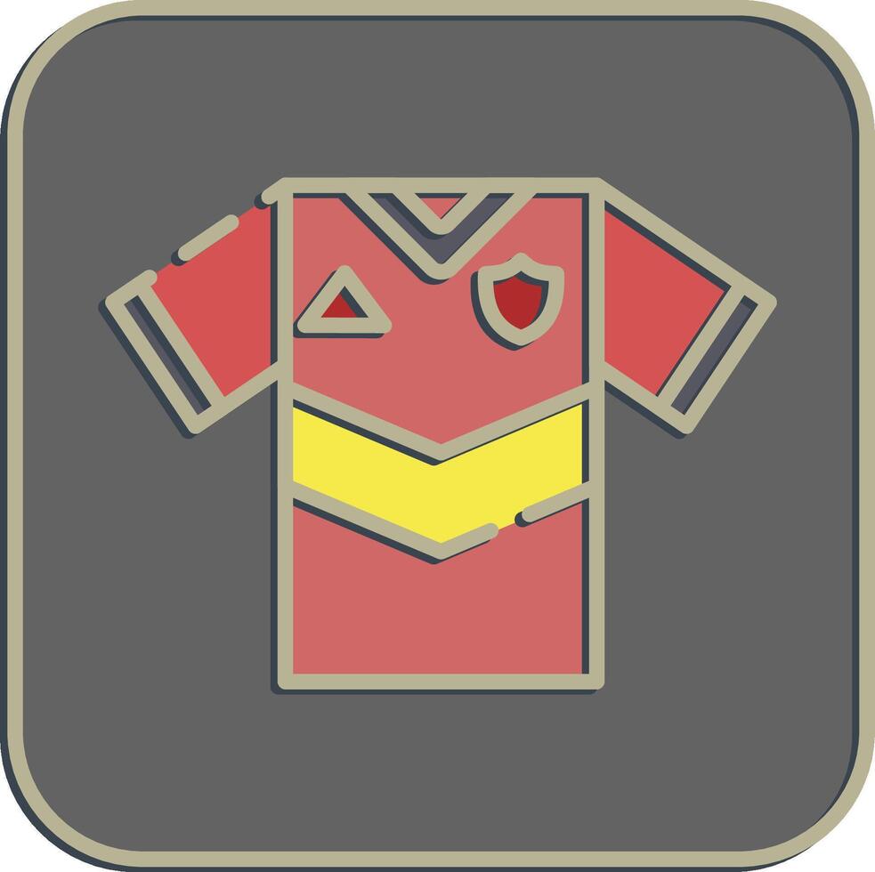 Icon jersey. Football and soccer elements. Icon in embossed style. vector