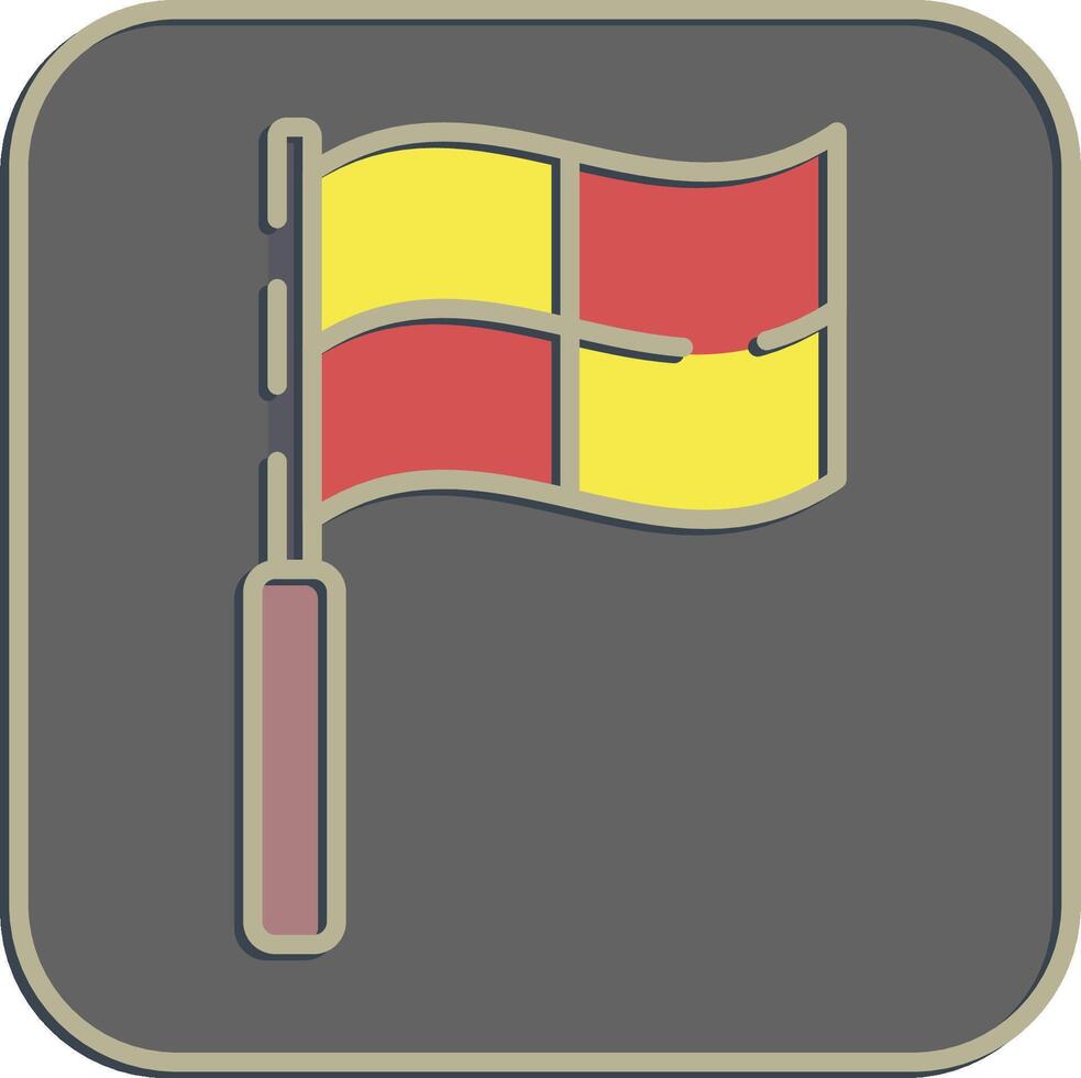 Icon linesman flag. Football and soccer elements. Icon in embossed style. vector
