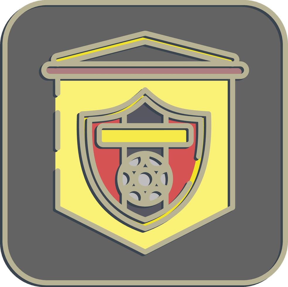 Icon flag. Football and soccer elements. Icon in embossed style. vector