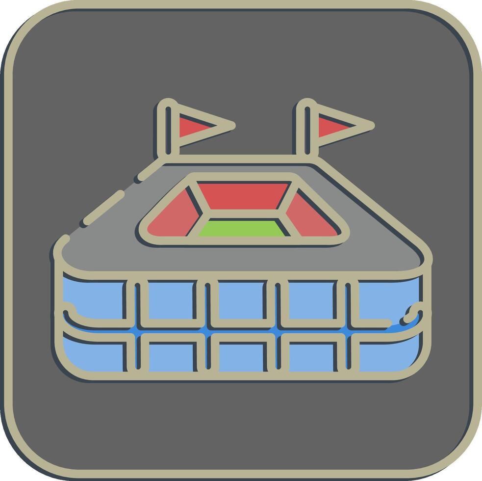 Icon stadium. Football and soccer elements. Icon in embossed style. vector