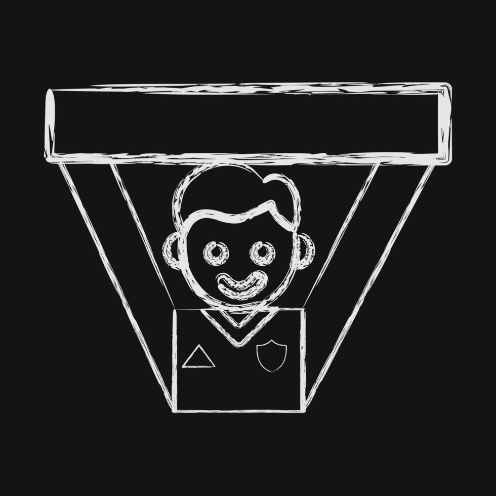 Icon supporter. Football and soccer elements. Icon in chalk style. vector