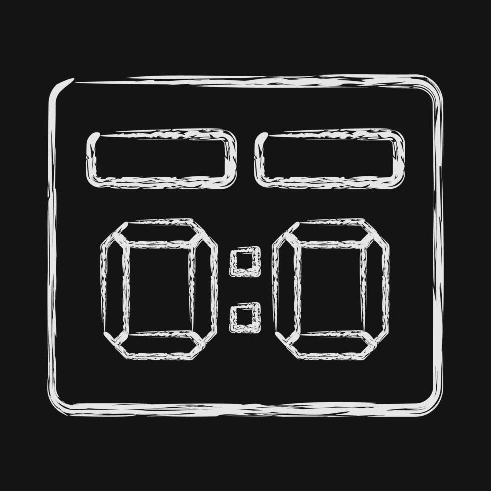 Icon score board. Football and soccer elements. Icon in chalk style. vector