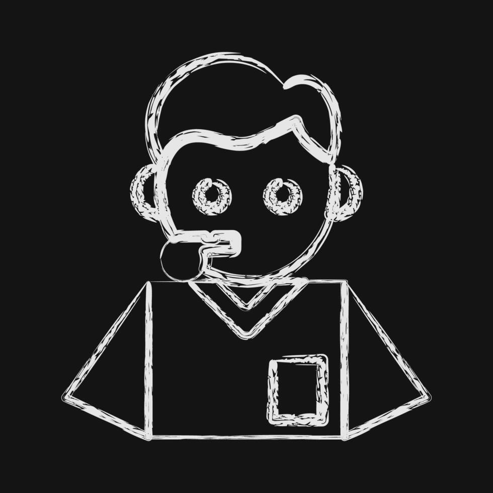 Icon referee. Football and soccer elements. Icon in chalk style. vector