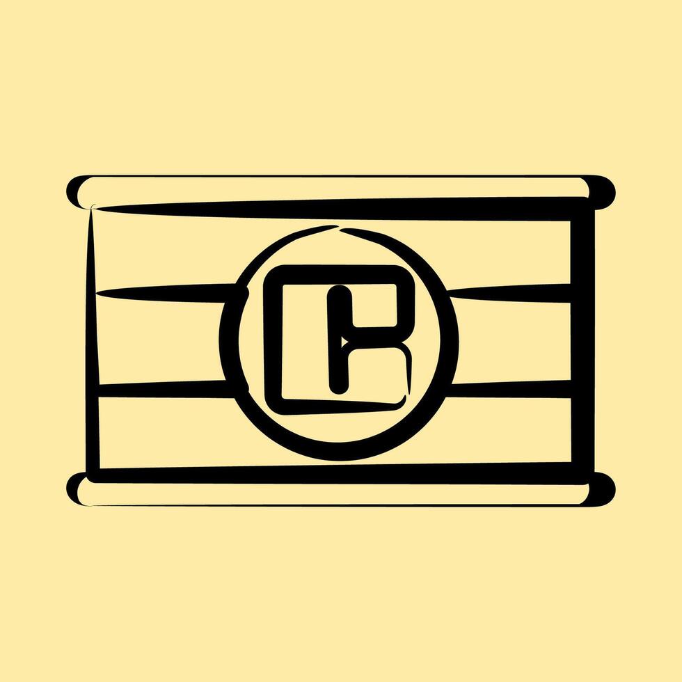 Icon captain armband. Football and soccer elements. Icon in hand drawn style. vector