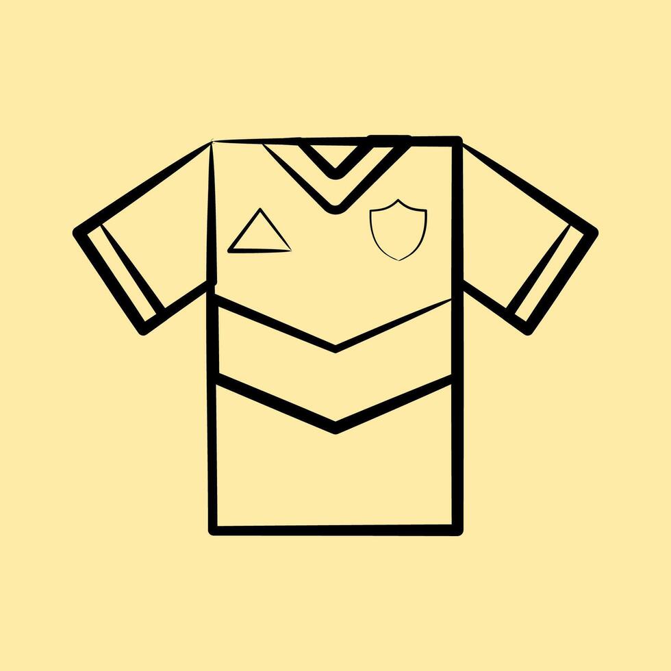 Icon jersey. Football and soccer elements. Icon in hand drawn style. vector