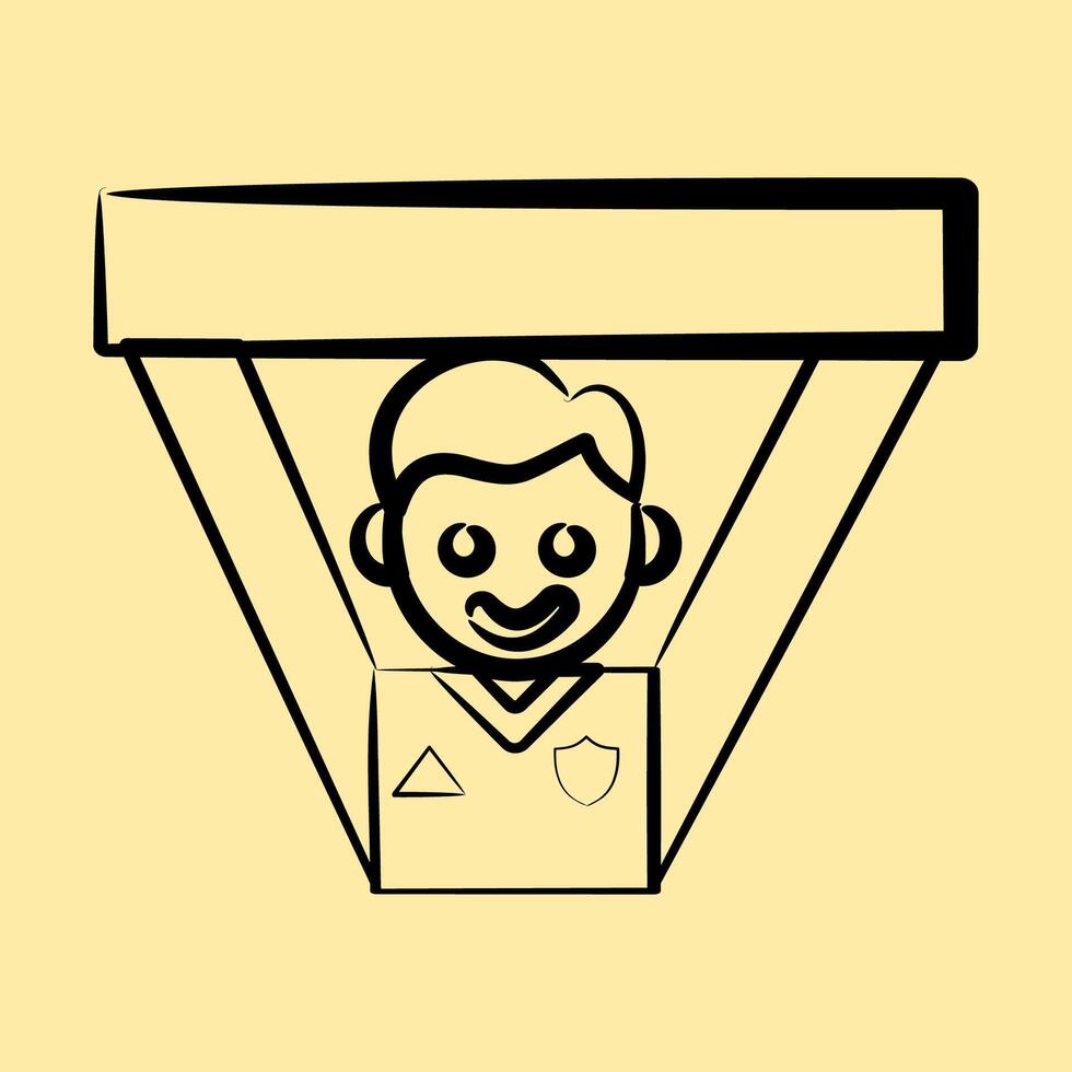 Icon supporter. Football and soccer elements. Icon in hand drawn style. vector