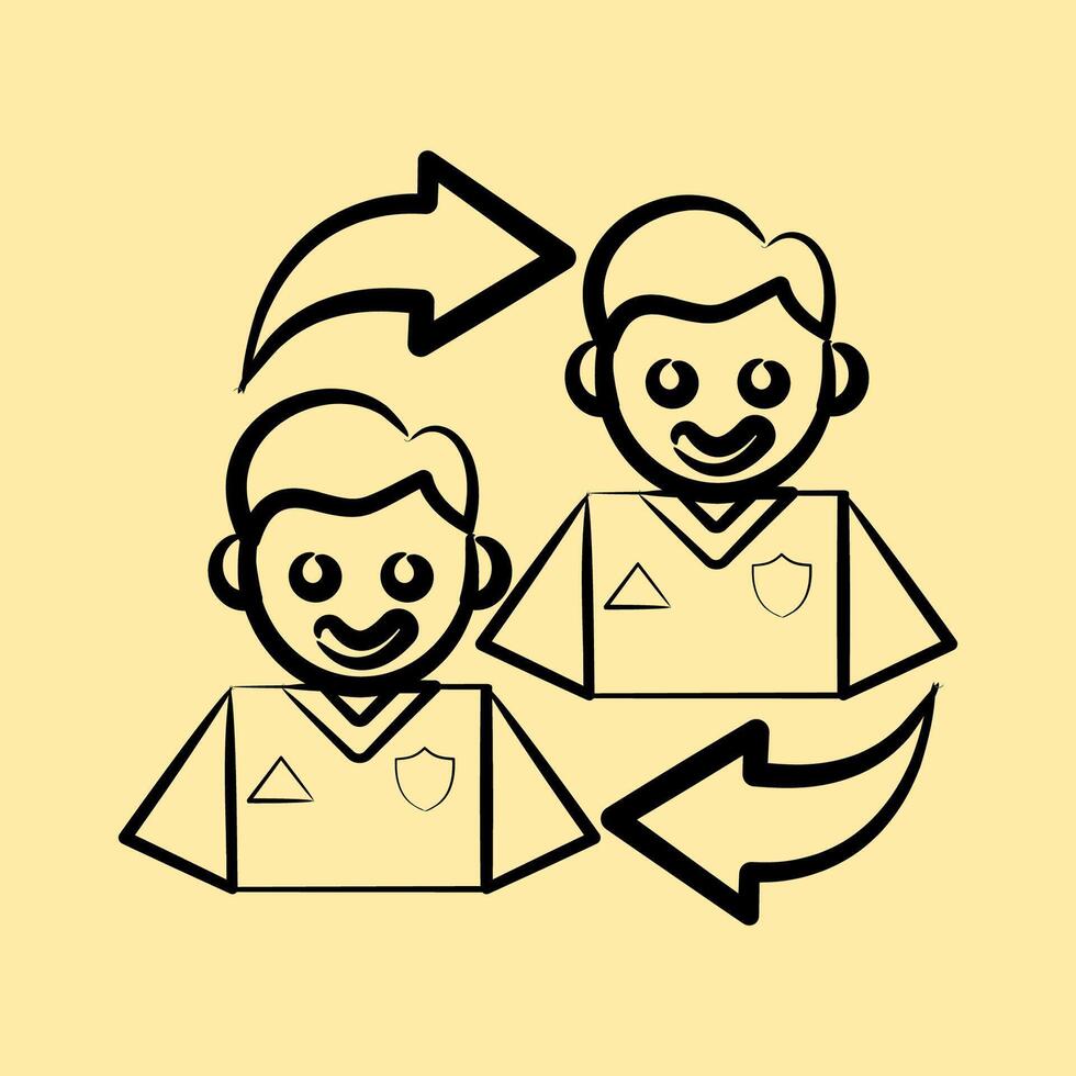 Icon subtitution. Football and soccer elements. Icon in hand drawn style. vector
