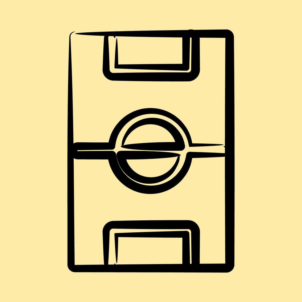 Icon field. Football and soccer elements. Icon in hand drawn style. vector