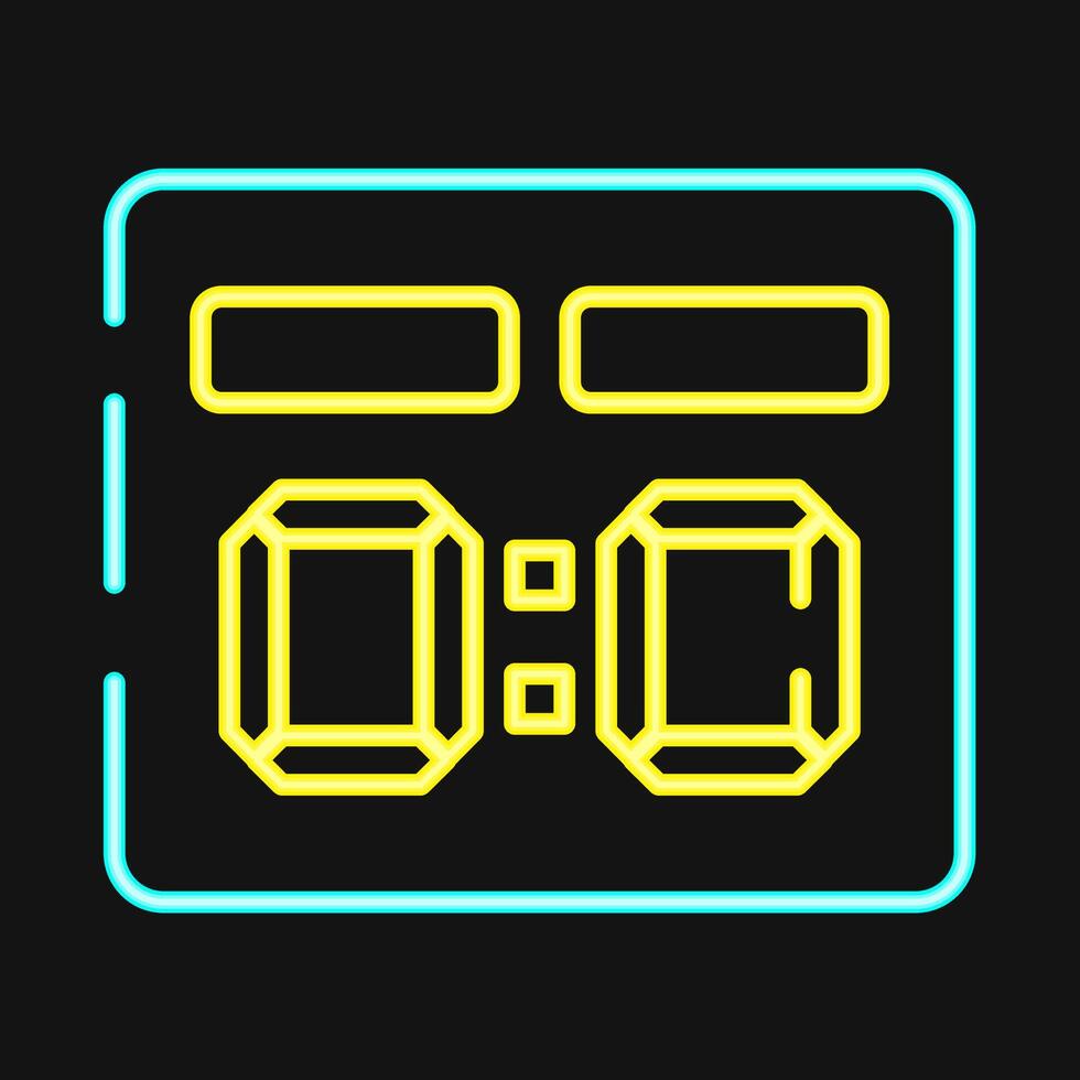 Icon score board. Football and soccer elements. Icon in neon style. vector