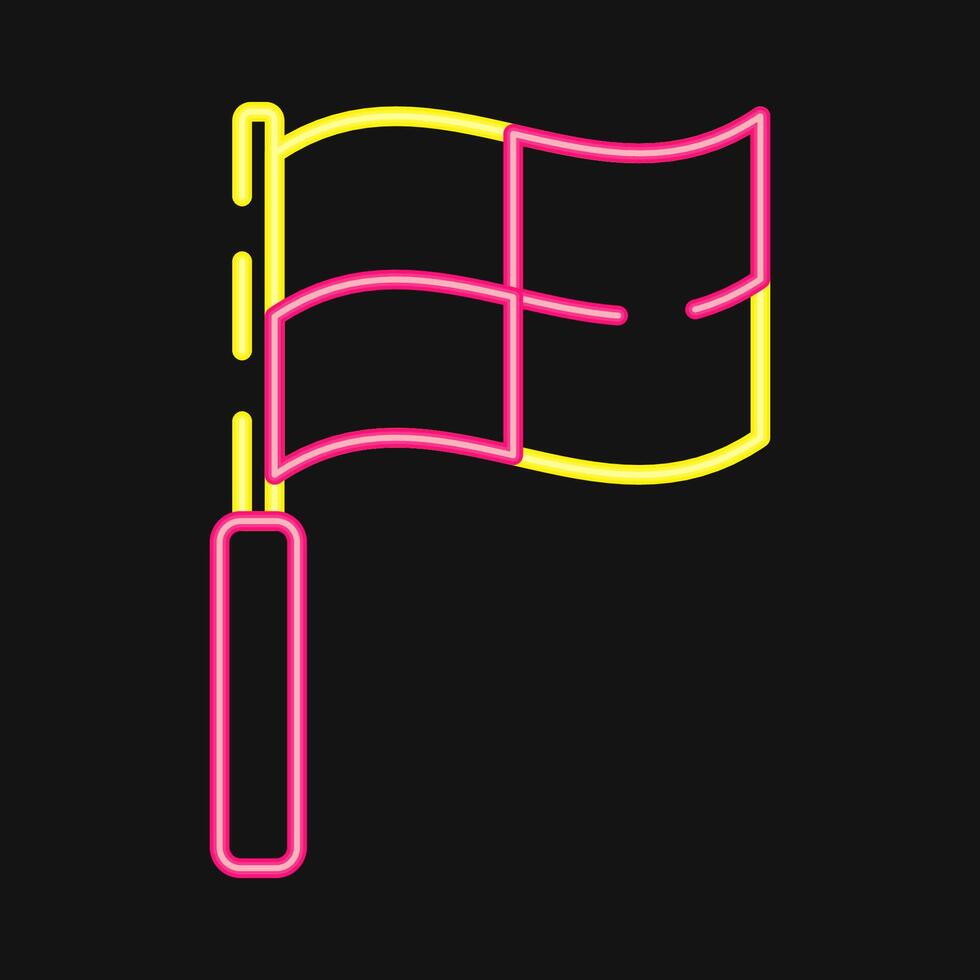 Icon linesman flag. Football and soccer elements. Icon in neon style. vector