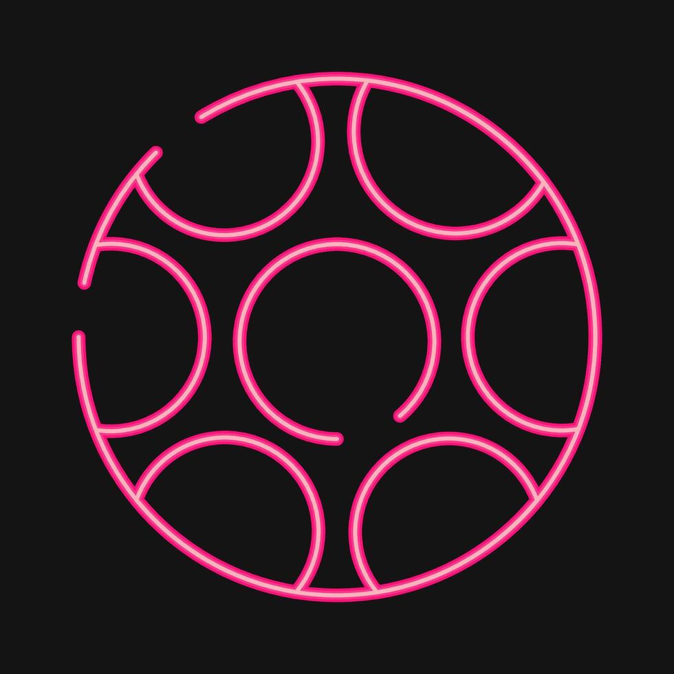 Icon soccer ball. Football and soccer elements. Icon in neon style. vector