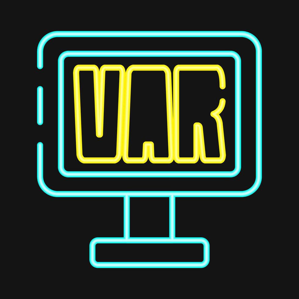 Icon var. Football and soccer elements. Icon in neon style. vector