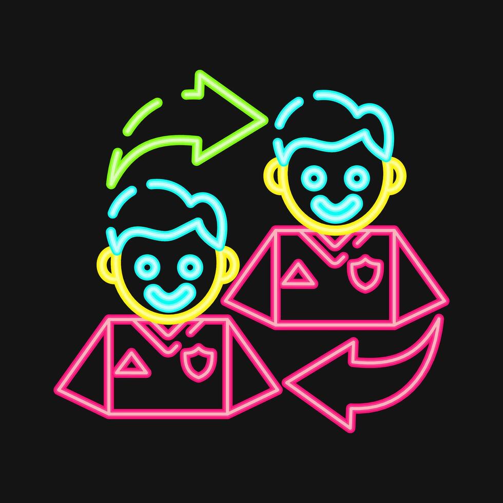 Icon subtitution. Football and soccer elements. Icon in neon style. vector