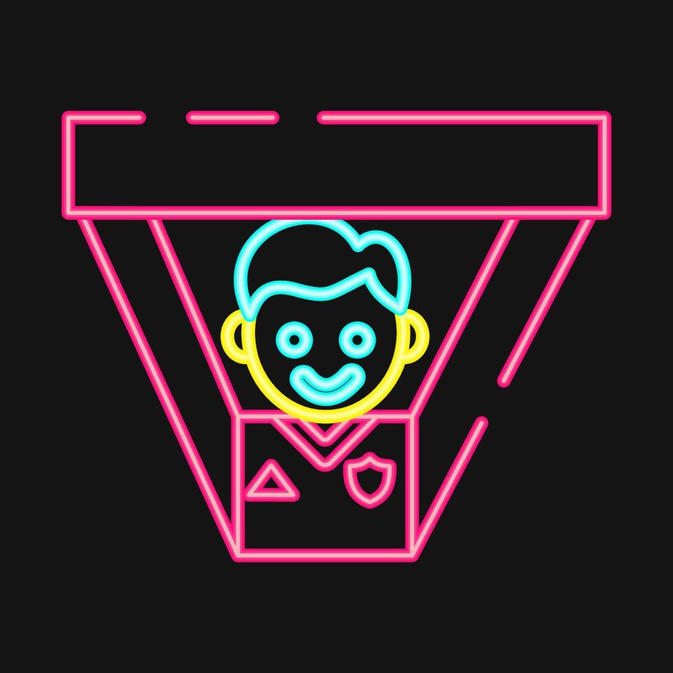 Icon supporter. Football and soccer elements. Icon in neon style. vector
